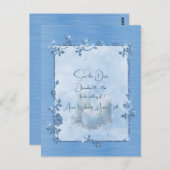 Blue Shiny Elegant Sparkly Save the Date Postkarte (Vorne/Hinten)