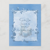 Blue Shiny Elegant Sparkly Save the Date Postkarte (Vorderseite)