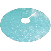Blue Shiny Glitzer Polyester Weihnachtsbaumdecke (Schrägansicht)