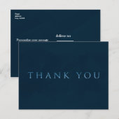 Blue Shiny Imitats Foil Glam Moderne DANK Postkarte (Vorne/Hinten)