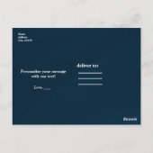 Blue Shiny Imitats Foil Glam Moderne DANK Postkarte (Rückseite)