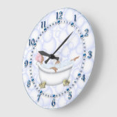 Blue Shiny Numbers Badezimmer Blasen Große Wanduhr (Winkel)