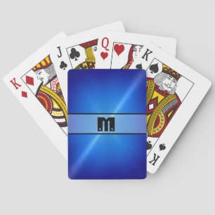 Blue Shiny Stainless Steel Metal 6 Spielkarten