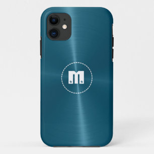 Blue Shiny Stainless Steel Metal Case-Mate iPhone Hülle