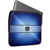 Blue Shiny Stainless Steel Metal Laptopschutzhülle (Vorne Rechts)
