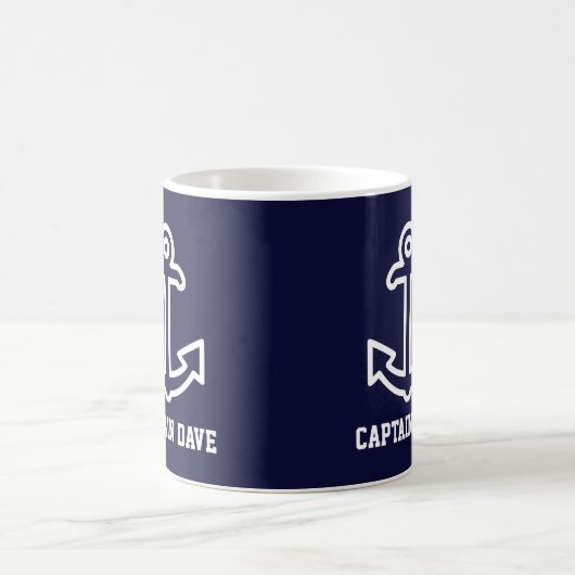 Blue Ship Anchoor personalisierte Mug Kaffeetasse (Mittel)