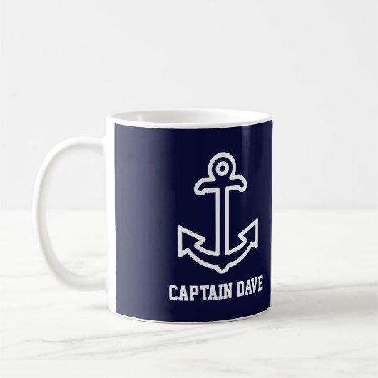 Blue Ship Anchoor personalisierte Mug Kaffeetasse (Links)