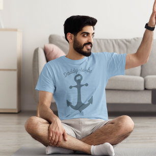 Blue Ship Anchor mit benutzerdefinierter Text-Graf T-Shirt