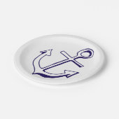 Blue Ship Anchor Wedding Beach Pappteller (Schrägansicht)