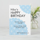 Blue Shippo Editable Invitation Template Einladung (Stehend Vorderseite)