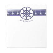 Blue Ships Wheels Personalisiert Notepad Notizblock (Vorderseite)