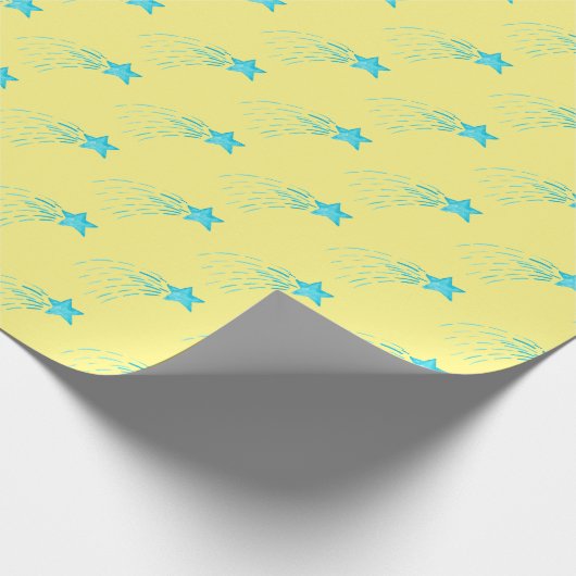 Blue Shooting Stars Geschenkpapier (Ecke)
