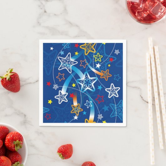Blue Shooting Stars Pattern Napkins Serviette (Beispiel)
