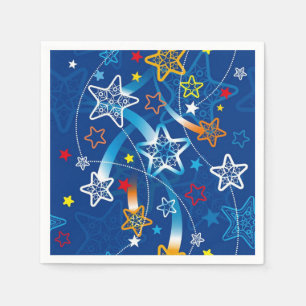 Blue Shooting Stars Pattern Napkins Serviette