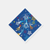 Blue Shooting Stars Pattern Napkins Serviette (Ecke)