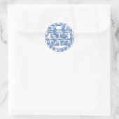 Blue Shuan Xi Runder Aufkleber (Tasche)