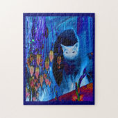 Blue Siamese Cat Abstrakt Animal Art Puzzle (Vertikal)