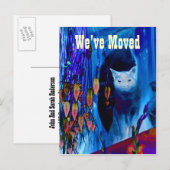 Blue Siamese Cat Moving New Address Postcard Ankündigungspostkarte (Vorne/Hinten)