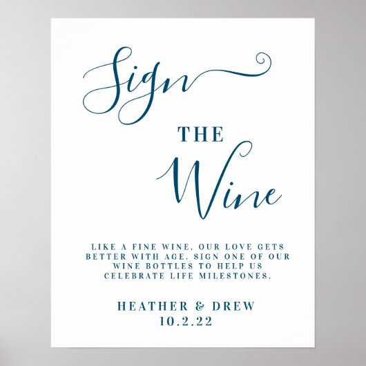 Blue Sign Wine Milestone Gästebuch Hochzeit (Vorne)