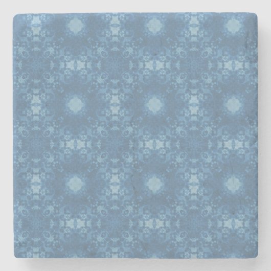 Blue Signature Pattern Steinuntersetzer (Vorderseite)