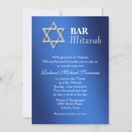 Blue-Silber-Bar mitzvah-Feierlichkeiten #2 Einladung