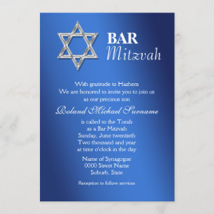 Blue-Silber-Bar mitzvah-Feierlichkeiten #2 Einladung