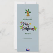 Blue & Silber Bells Weihnachtskarte (Rückseite)