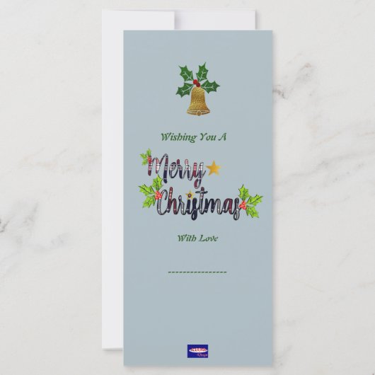 Blue & Silber Bells Weihnachtskarte (Rückseite)