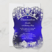 Blue silber Quinceanera 15. Winter Wonderland Einladung (Vorderseite)