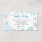 Blue Silber Schneeflocken Bücher für Baby Ticket E Begleitkarte (Vorderseite)