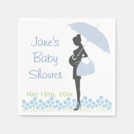 Blue Silhouette Baby Dusche Napkins Serviette