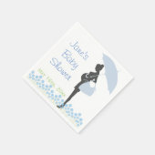 Blue Silhouette Baby Dusche Napkins Serviette (Ecke)