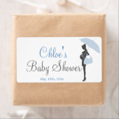 Blue Silhouette Baby Dusche Wasserflaschen Etikett (Insitu)