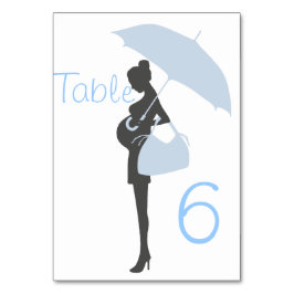 Blue Silhouette Baby Duschkarte Tischnummer