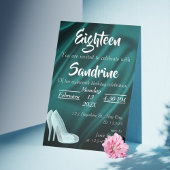 Blue Silk 18th Birthday Party Invitation Card Einladung