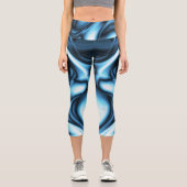 Blue Silk Capri Leggings (Vorderseite)