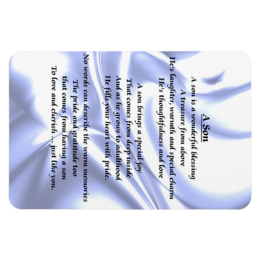 Blue Silk Design - Son Poem Magnet (Horizontal)