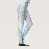 Blue Silk & Ivory Champaign Pearls Leggings (Rechts)