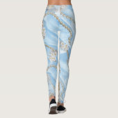 Blue Silk & Ivory Champaign Pearls Leggings (Rückseite)