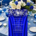 Blue Silk Pearl Snowflake Silver Winter Wedding Einladung<br><div class="desc">Royal Blue Silk Crystal Pearl Snowflake Silver Winter Wedding. Winter Wonderland Hochzeit Einladung. Elegantes Kristall-Schneeflocke-Design. Copyright von Zizzago. Bitte beachten Sie alle flachen Bilder!</div>