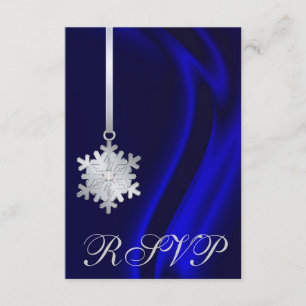 Blue Silk Silver Snowflake Jewel UAWG Einladung