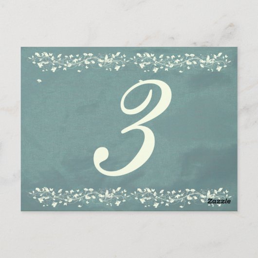 Blue Silk Tischnummern (Rückseite)