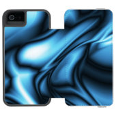 Blue Silk wave Incipio iPhone Geldbeutel-Hülle (Folio Geöffnet)