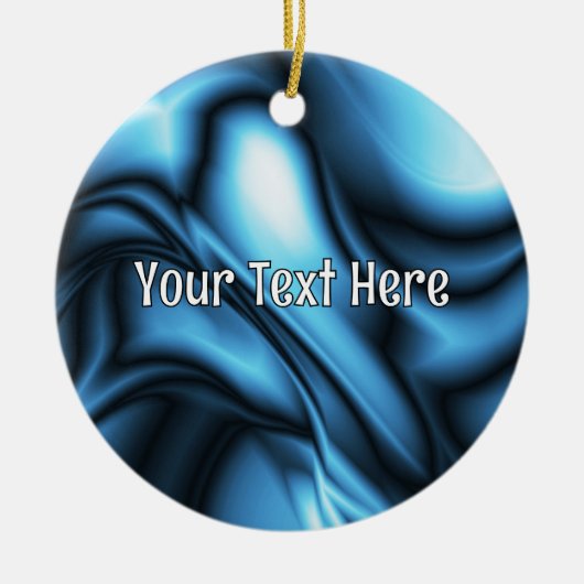 Blue Silk wave Keramik Ornament (Vorne)