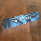 Blue Silk wave Namensplakette (Seite)