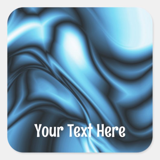 Blue Silk wave Quadratischer Aufkleber (Vorderseite)