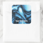 Blue Silk wave Quadratischer Aufkleber (Tasche)