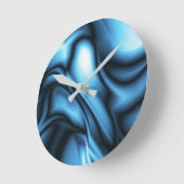 Blue Silk wave Runde Wanduhr (Winkel)