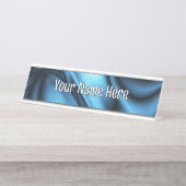 Blue Silk wave Schreibtischnamensplakette (Vorderseite )