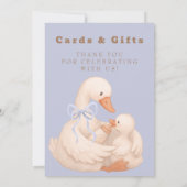 Blue Silly Goose Cards and Gifts Table Sign  Einladung (Rückseite)